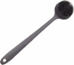 Long Handle Silicone Body Scrubber for Shower, Dual-Sided Back Scrubber Brush with Soft Bristles&Massage Nodes, Exfoliating Bath Brush for Hard to Reach Areas, Easy to Clean & Quick Dry, for Daily Use