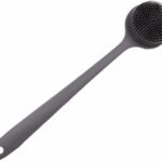 Long Handle Silicone Body Scrubber for Shower, Dual-Sided Back Scrubber Brush with Soft Bristles&Massage Nodes, Exfoliating Bath Brush for Hard to Reach Areas, Easy to Clean & Quick Dry, for Daily Use