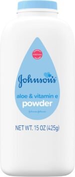 Johnson's Baby Powder with Naturally Derived Cornstarch, Aloe & Vitamin E for Delicate Skin, Hypoallergenic, Free of Parabens, Phthalates & Dyes for Gentle Baby Skin Care, 15 oz - Image 2