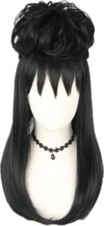 Black Removable Fluffy Beehive Wig for Girls or Women Witch Halloween Costume Wig - Image 15