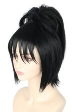 Black Removable Fluffy Beehive Wig for Girls or Women Witch Halloween Costume Wig - Image 9