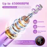 Nail Drill Professional, 45000 RPM Rechargeable Electric Nail File Kit for Acrylic & Gel Nails, Portable Manicure Pedicure Tool for DIY Home or Salon, with 11 Nail Drill Bits & Sanding Band Set - Image 2