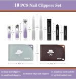 Nail Fingernail Toenail Clippers Set - Separate Personal Nail Cutter Set for Men and Women, Travel Finger Nail Clippers Adult Toe Nail Clipper Kit, Wedding Gifts Idea Engagement Gifts for Couples - Image 6
