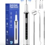 Plaque Remover for Teeth, 4-Mode Electric Tartar Remover with LED Light, Rechargeable Teeth Cleaning Kit, Dental Tools Set with 3 Replaceable Heads