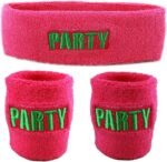 Funny Guy Mugs Party/Rage Unisex Sweatband Set (3-Pack: 1 Headband & 2 Wristbands)