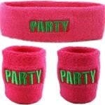 Funny Guy Mugs Party/Rage Unisex Sweatband Set (3-Pack: 1 Headband & 2 Wristbands)
