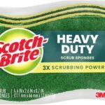 Scotch-Brite Heavy Duty Scrub Sponge, 6 Kitchen Sponges Designed for Tough Messes in the Kitchen that Last 3X Longer*, Best for Cast Iron Skillets and Outdoor Grills, Flexible, Durable, and Strong