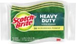 Scotch-Brite Heavy Duty Scrub Sponge, 6 Kitchen Sponges Designed for Tough Messes in the Kitchen that Last 3X Longer*, Best for Cast Iron Skillets and Outdoor Grills, Flexible, Durable, and Strong