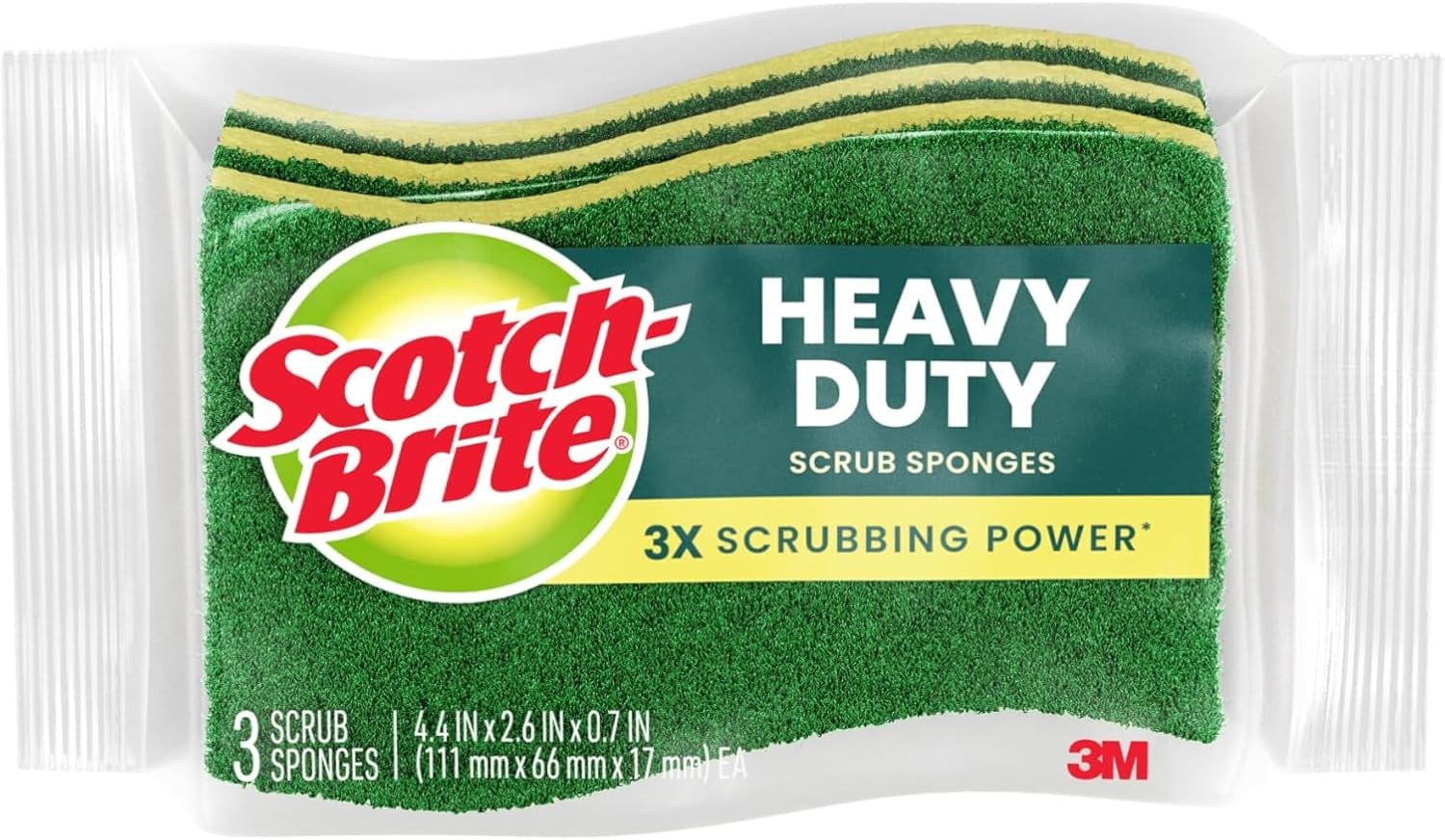 71qXeWPQgJL._AC_SL1500_.jpg Scotch-Brite Heavy Duty Scrub Sponge, 6 Kitchen Sponges Designed for Tough Messes in the Kitchen that Last 3X Longer*, Best for Cast Iron Skillets and Outdoor Grills, Flexible, Durable, and Strong - Image 1