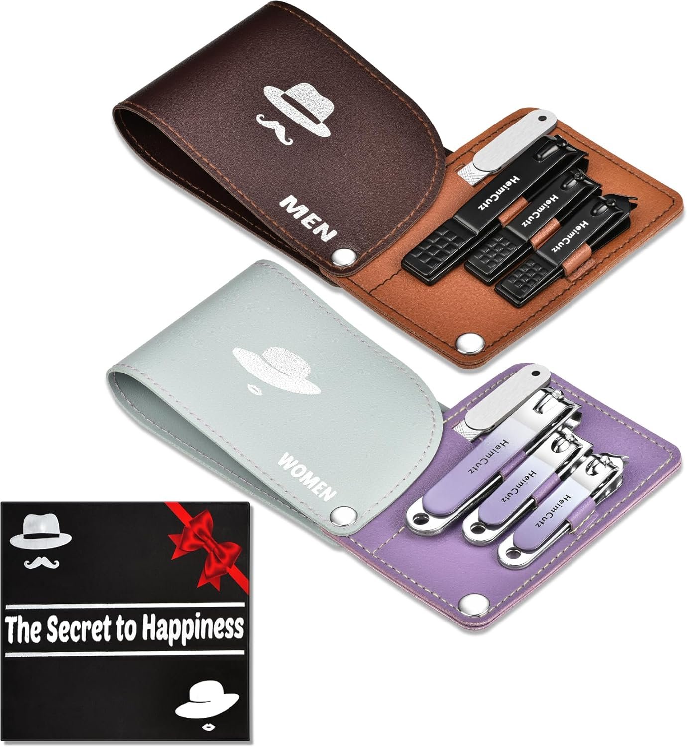 71xRDTIcN3L._AC_SL1500_.jpg Nail Fingernail Toenail Clippers Set - Separate Personal Nail Cutter Set for Men and Women, Travel Finger Nail Clippers Adult Toe Nail Clipper Kit, Wedding Gifts Idea Engagement Gifts for Couples - Image 1