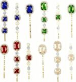 12 PCS Decorative Bobby Pins for Women's Hair, Rhinestone Bobby Pins, Jeweled Hair Pins Decorative Hair Accessories for Women Girls (Blue, Green, Red and Champagne) - Image 3