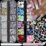 2 Box 3D Flower Nail Charms and Gems, Colorful Nail Rhinestones Charms for Nails Art Jewels Design Decor(Colorful 1) - Image 27