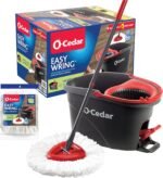 O-Cedar EasyWring Microfiber Spin Mop, Bucket Floor Cleaning System, Red, Gray, Standard - Image 3