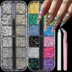 2 Box 3D Flower Nail Charms and Gems, Colorful Nail Rhinestones Charms for Nails Art Jewels Design Decor(Colorful 1) - Image 24