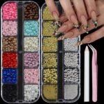 2 Box 3D Flower Nail Charms and Gems, Colorful Nail Rhinestones Charms for Nails Art Jewels Design Decor(Colorful 1) - Image 9