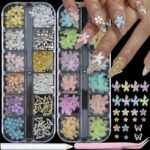 2 Box 3D Flower Nail Charms and Gems, Colorful Nail Rhinestones Charms for Nails Art Jewels Design Decor(Colorful 1) - Image 4