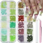 2 Box 3D Flower Nail Charms and Gems, Colorful Nail Rhinestones Charms for Nails Art Jewels Design Decor(Colorful 1) - Image 14