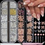 2 Box 3D Flower Nail Charms and Gems, Colorful Nail Rhinestones Charms for Nails Art Jewels Design Decor(Colorful 1) - Image 3