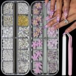 2 Box 3D Flower Nail Charms and Gems, Colorful Nail Rhinestones Charms for Nails Art Jewels Design Decor(Colorful 1) - Image 17