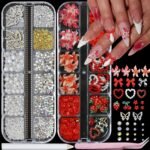 2 Box 3D Flower Nail Charms and Gems, Colorful Nail Rhinestones Charms for Nails Art Jewels Design Decor(Colorful 1) - Image 22