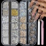 2 Box 3D Flower Nail Charms and Gems, Colorful Nail Rhinestones Charms for Nails Art Jewels Design Decor(Colorful 1) - Image 7