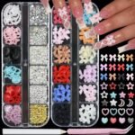 2 Box 3D Flower Nail Charms and Gems, Colorful Nail Rhinestones Charms for Nails Art Jewels Design Decor(Colorful 1) - Image 23