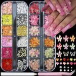 2 Box 3D Flower Nail Charms and Gems, Colorful Nail Rhinestones Charms for Nails Art Jewels Design Decor(Colorful 1) - Image 12