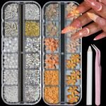 2 Box 3D Flower Nail Charms and Gems, Colorful Nail Rhinestones Charms for Nails Art Jewels Design Decor(Colorful 1) - Image 2