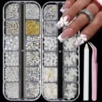 2 Box 3D Flower Nail Charms and Gems, Colorful Nail Rhinestones Charms for Nails Art Jewels Design Decor(Colorful 1) - Image 5