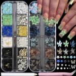 2 Box 3D Flower Nail Charms and Gems, Colorful Nail Rhinestones Charms for Nails Art Jewels Design Decor(Colorful 1) - Image 11