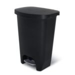 Glad 20 Gallon Trash Can - Plastic Kitchen Waste Bin with Odor Protection of Lid - Hands Free with Step On Foot Pedal and Garbage Bag Rings, Black - Image 4