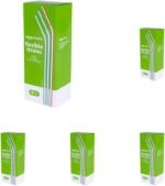Basics Disposable Striped Plastic Flex Straws, BPA Free, Food-Safe, 7.5" Long, Assorted Colors, 100 Count - Image 2