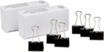 Basics Sturdy Binder Clips, Office Supplies, Medium 1.25 inches, Document Organizing, Sturdy Steel, Black, 24 Count (2 Pack of 12) - Image 2