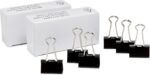 Basics Sturdy Binder Clips, Office Supplies, Medium 1.25 inches, Document Organizing, Sturdy Steel, Black, 24 Count (2 Pack of 12) - Image 6