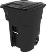 Toter 79296-R1200 96 Gallon Black Trash Can with Wheels and Attached Lid - Image 11