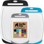 GORILLA GRIP BPA-Free Reversible Kitchen Cutting Board Set of 3, US Designed, Nonporous, Juice Grooves Catch Liquid, Slip Resistant Border, Dishwasher Safe, Durable Large Food Chopping Boards, Black - Image 13