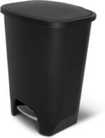 Glad 20 Gallon Trash Can - Plastic Kitchen Waste Bin with Odor Protection of Lid - Hands Free with Step On Foot Pedal and Garbage Bag Rings, Black - Image 9