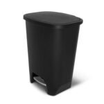 Glad 20 Gallon Trash Can - Plastic Kitchen Waste Bin with Odor Protection of Lid - Hands Free with Step On Foot Pedal and Garbage Bag Rings, Black - Image 3
