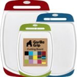 GORILLA GRIP BPA-Free Reversible Kitchen Cutting Board Set of 3, US Designed, Nonporous, Juice Grooves Catch Liquid, Slip Resistant Border, Dishwasher Safe, Durable Large Food Chopping Boards, Black - Image 14