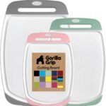 GORILLA GRIP BPA-Free Reversible Kitchen Cutting Board Set of 3, US Designed, Nonporous, Juice Grooves Catch Liquid, Slip Resistant Border, Dishwasher Safe, Durable Large Food Chopping Boards, Black - Image 15