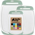 GORILLA GRIP BPA-Free Reversible Kitchen Cutting Board Set of 3, US Designed, Nonporous, Juice Grooves Catch Liquid, Slip Resistant Border, Dishwasher Safe, Durable Large Food Chopping Boards, Black - Image 6