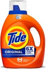 Tide Laundry Detergent Liquid, Original Scent, 64 Loads, 80 FL OZ, Works on 100% of Common Stains, Laundry Soap, Liquid Laundry Detergent - Image 28