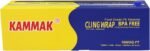 KAMMAK Plastic Wrap with Slide Cutter - 12 Inch Food Service Cling Film Roll - Clear Refillable Stretch Film - 1000 SQ FT Wrap - Bulk Quick Cut for Restaurant, Kitchen