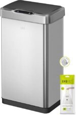 EKO Mirage-T 50 Liter / 13.2 Gallon Touchless Rectangular Motion Sensor Trash Can, Brushed Stainless Steel Finish - Image 20