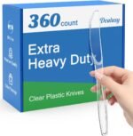 Dealusy 360 Count Extra Heavy Duty Clear Plastic Knives Disposable, BPA-Free, Heat Resistant, Solid and Durable Disposable Knives Bulk, Premium Plastic Knives heavy duty for Party Supply - Image 3