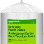 Basics Everyday Disposable Paper Plates, 8.62 Inch, Microwave-Safe, Cut Resistant, Soak-Proof, 100 Count, Packaging May Vary