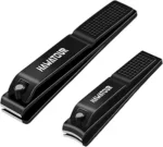 HAWATOUR Nail Clippers Set, Ultra Sharp Sturdy Fingernail and Toenail Clipper Cutters with Visibly Tin Case, Black - Image 3