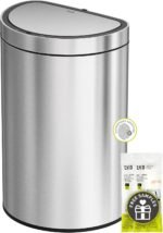 EKO Mirage-T 50 Liter / 13.2 Gallon Touchless Rectangular Motion Sensor Trash Can, Brushed Stainless Steel Finish - Image 10