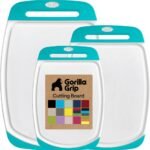 GORILLA GRIP BPA-Free Reversible Kitchen Cutting Board Set of 3, US Designed, Nonporous, Juice Grooves Catch Liquid, Slip Resistant Border, Dishwasher Safe, Durable Large Food Chopping Boards, Black - Image 19