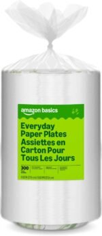 Basics Everyday Disposable Paper Plates, 8.62 Inch, Microwave-Safe, Cut Resistant, Soak-Proof, 100 Count, Packaging May Vary - Image 2
